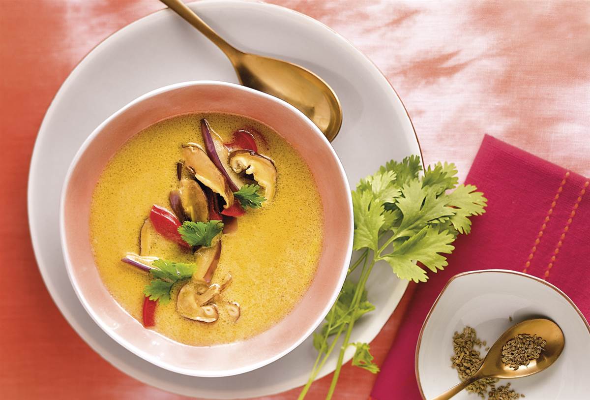 Cena saludable: sopa thai express