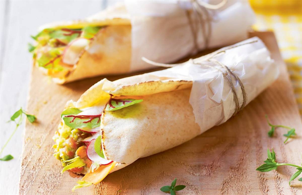 Cena ligera y saludable: fajitas con tempeh y hortalizas