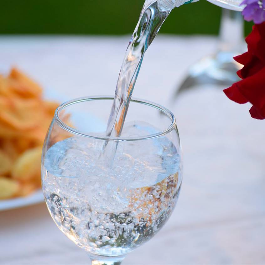 Agua con gas para los entrenamientos