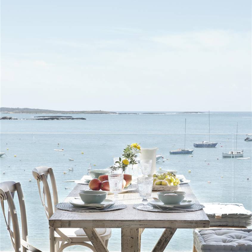 comida frente al mar