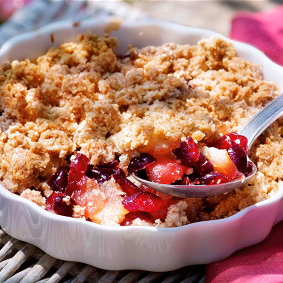 Crumble de manzanas y arándanos