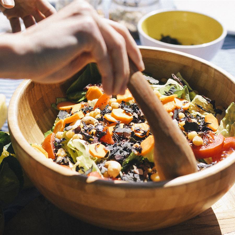 Ensalada Bol de madera