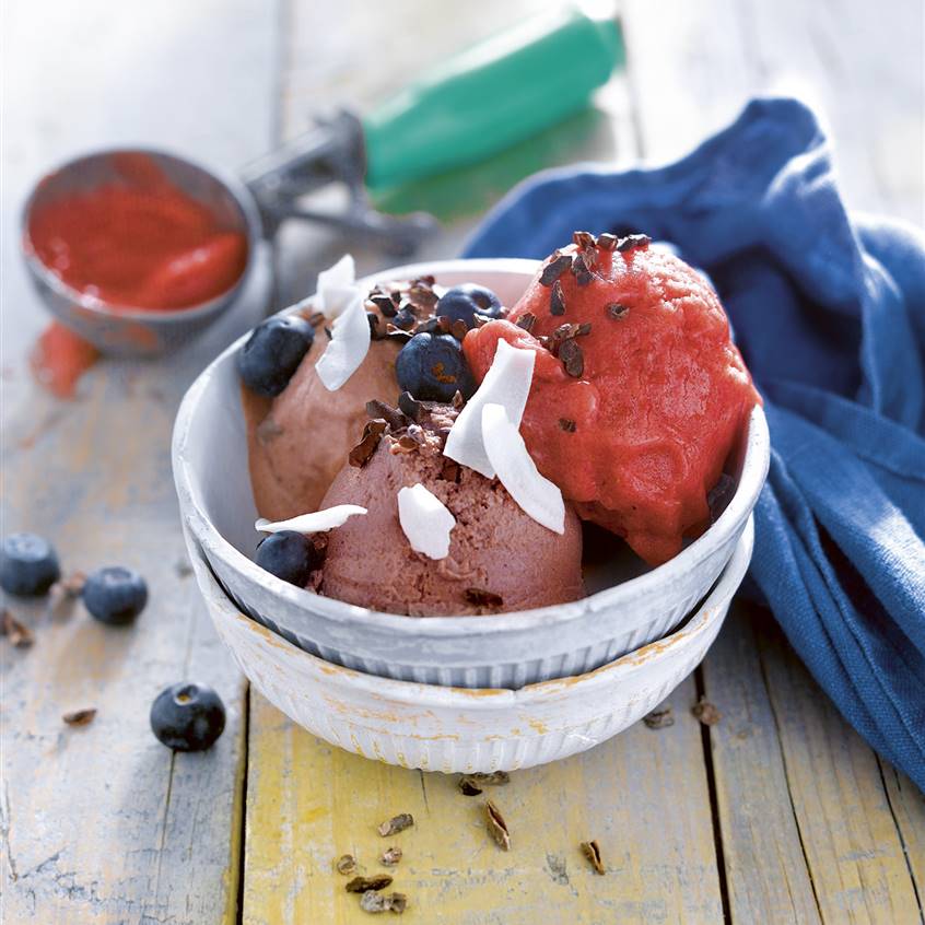 Helados cremosos fruta