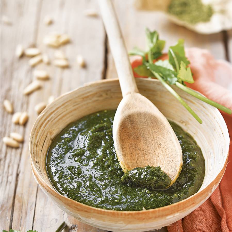 Pesto de moringa y cilantro