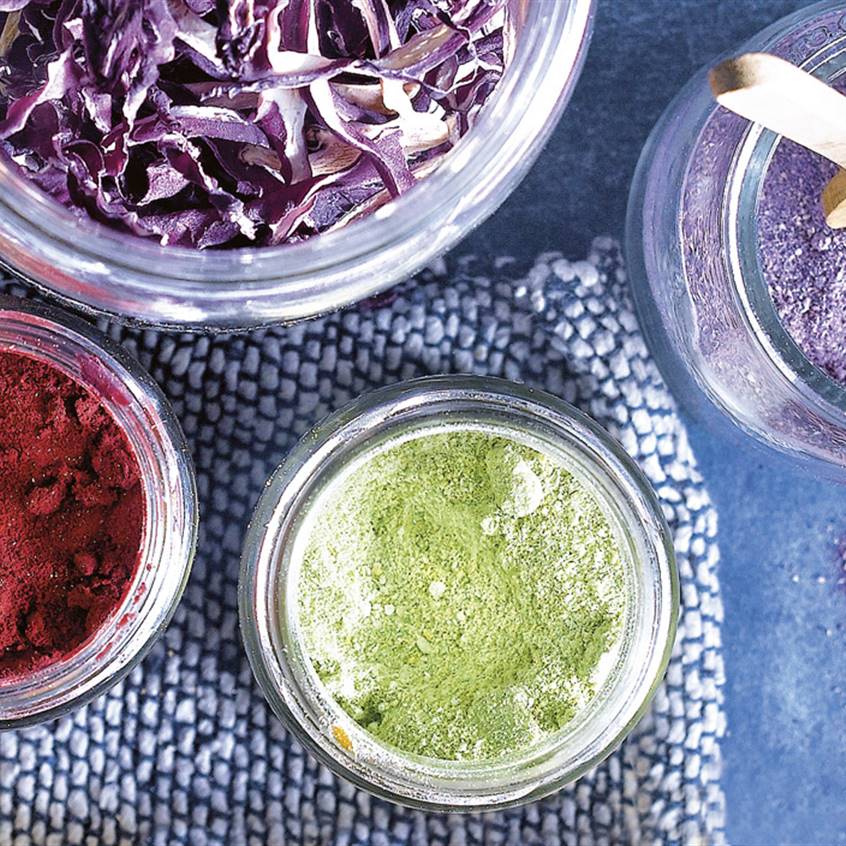 Polvos raw con verduras deshidratadas y molidas