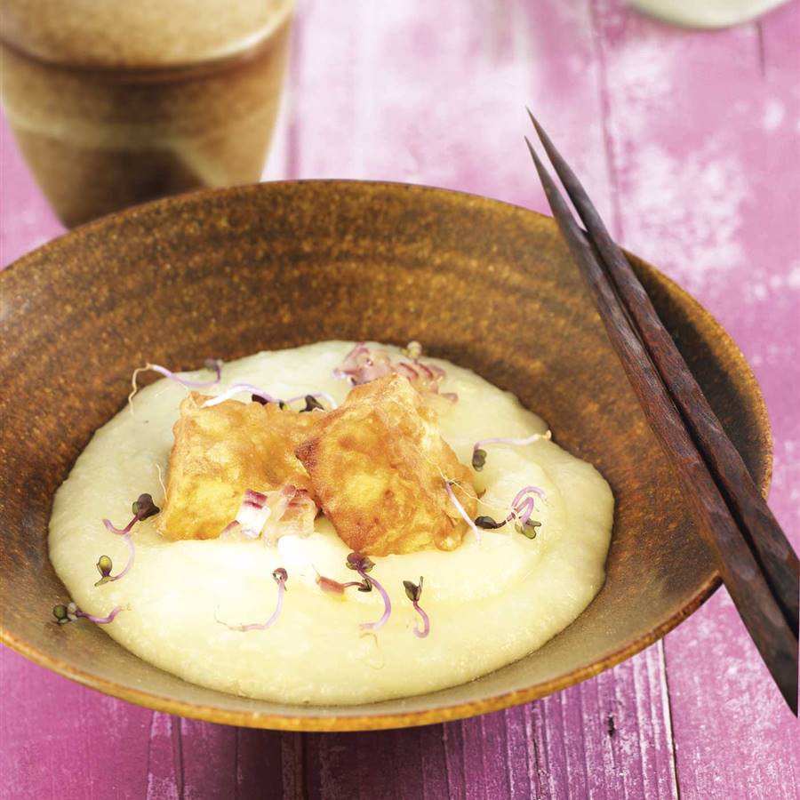 Puré de rábano con daditos de manzana