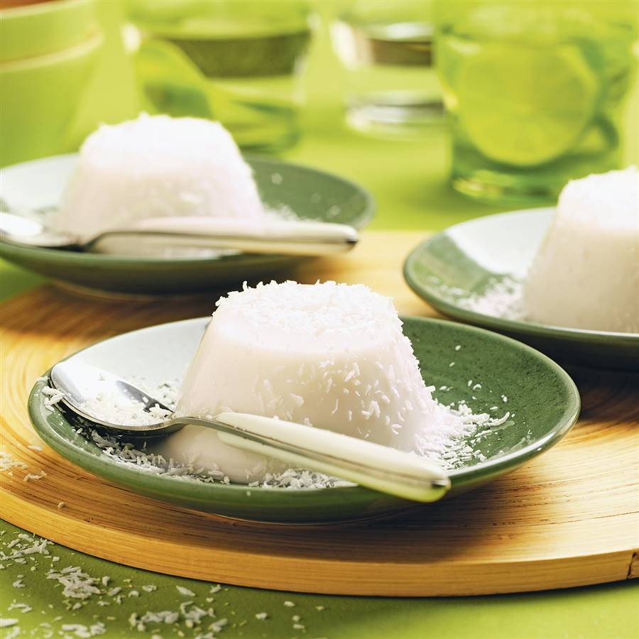 Flanes de coco a la vainilla