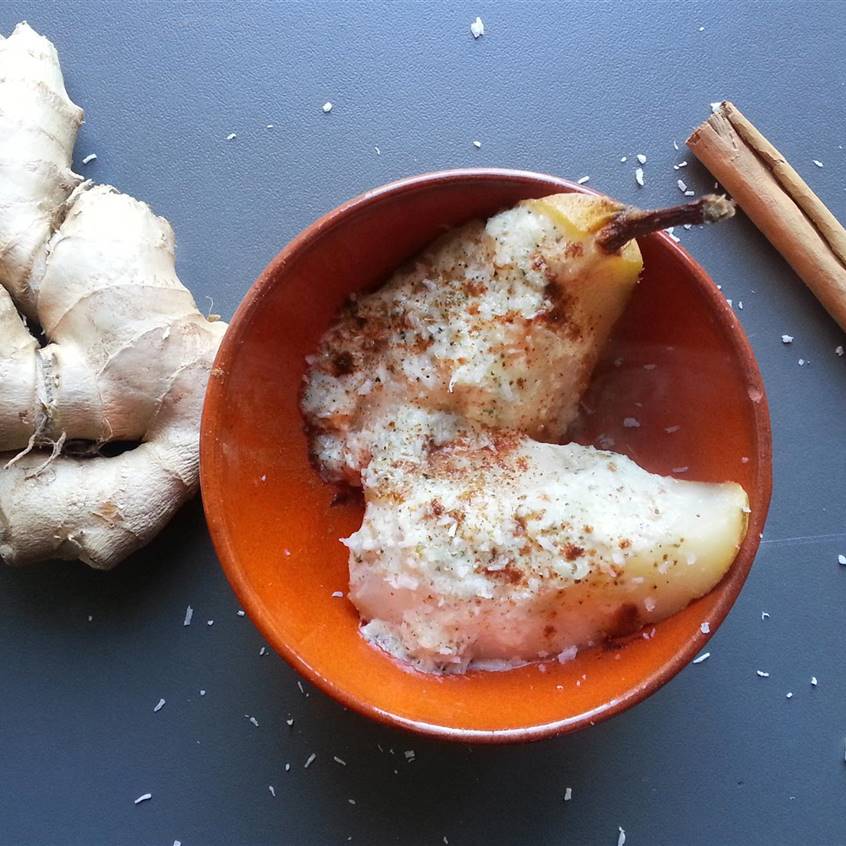 receta peras canela jengibre