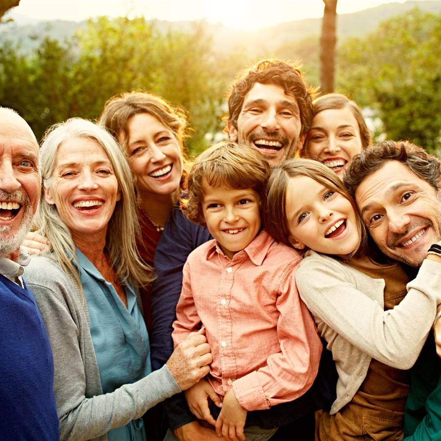 Selfie familia feliz