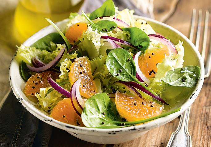 Ensalada de escarola y mandarinas