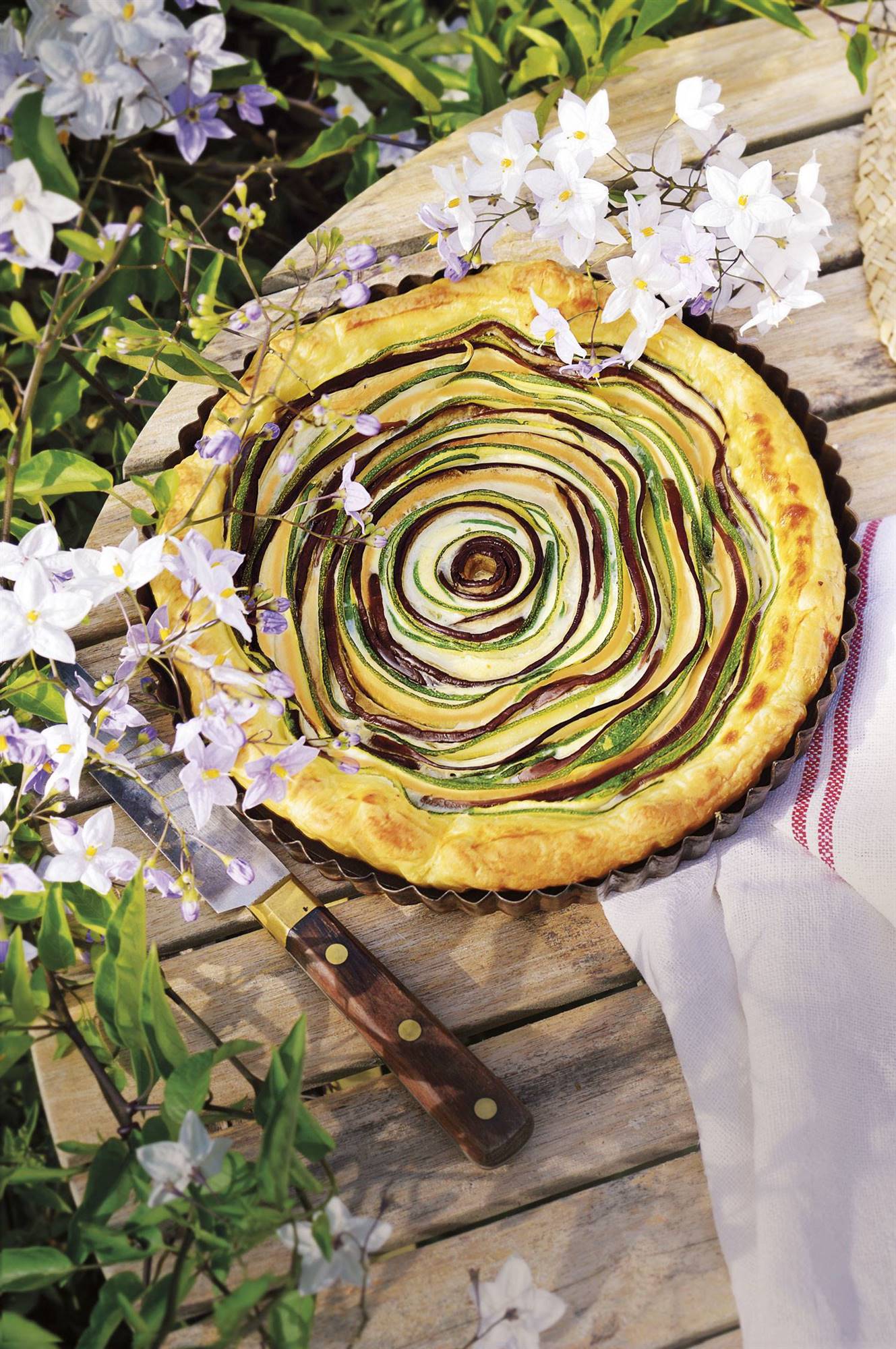 Tarta de verduras en espiral