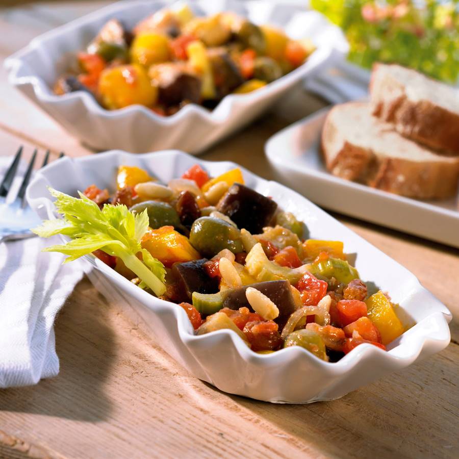 Ensalada completa para cenar: caponata siciliana