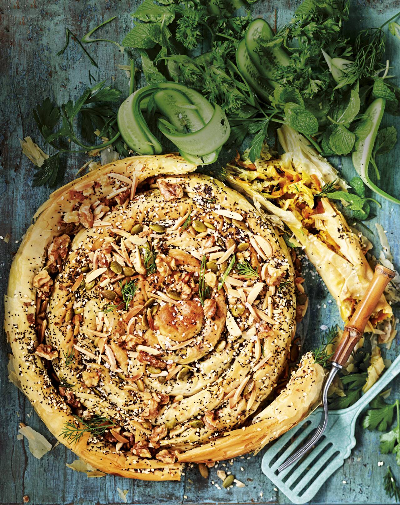 StockFood 12666790 HiRes Seeded carrot and cabbage fillo pie
