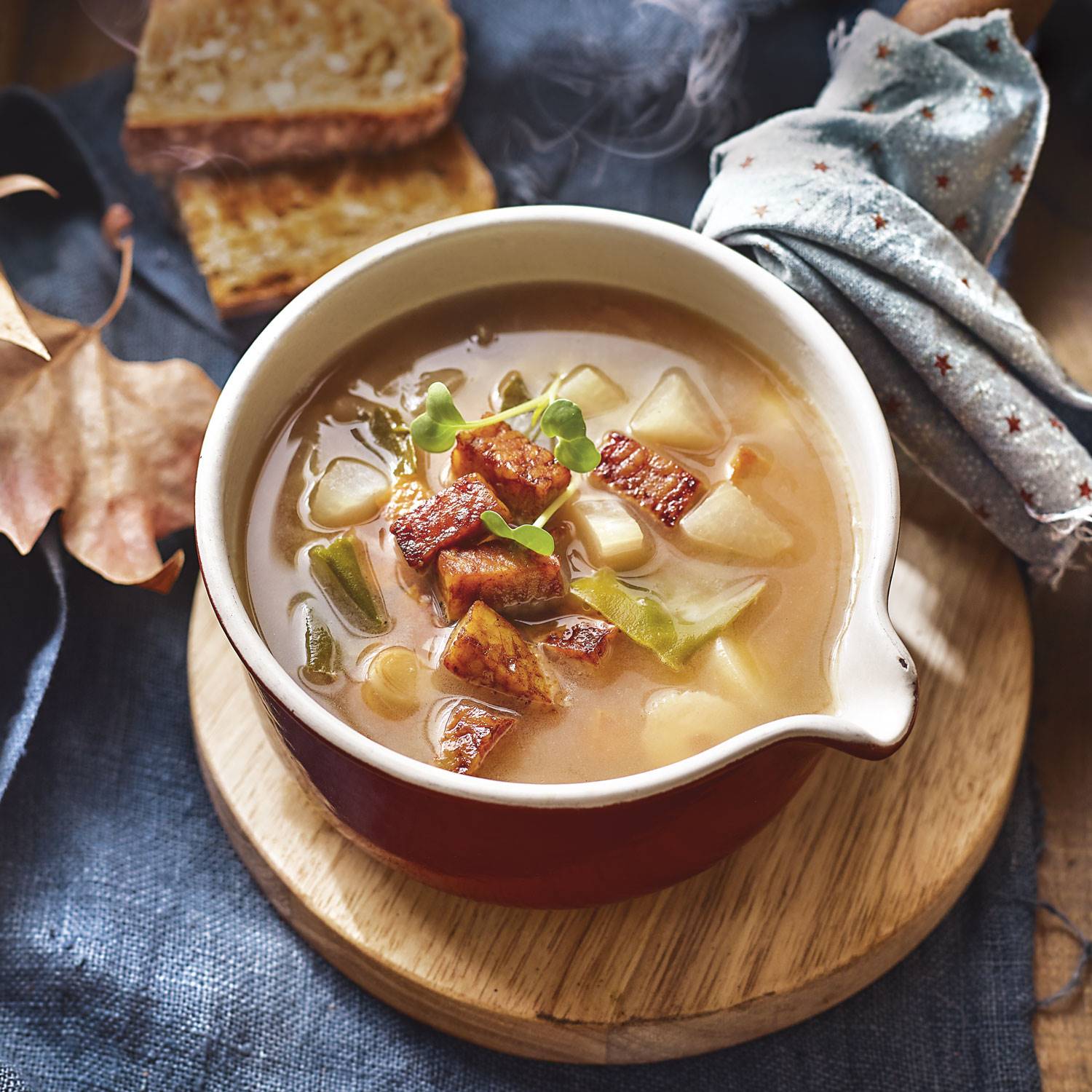 Sopa de miso y tempeh