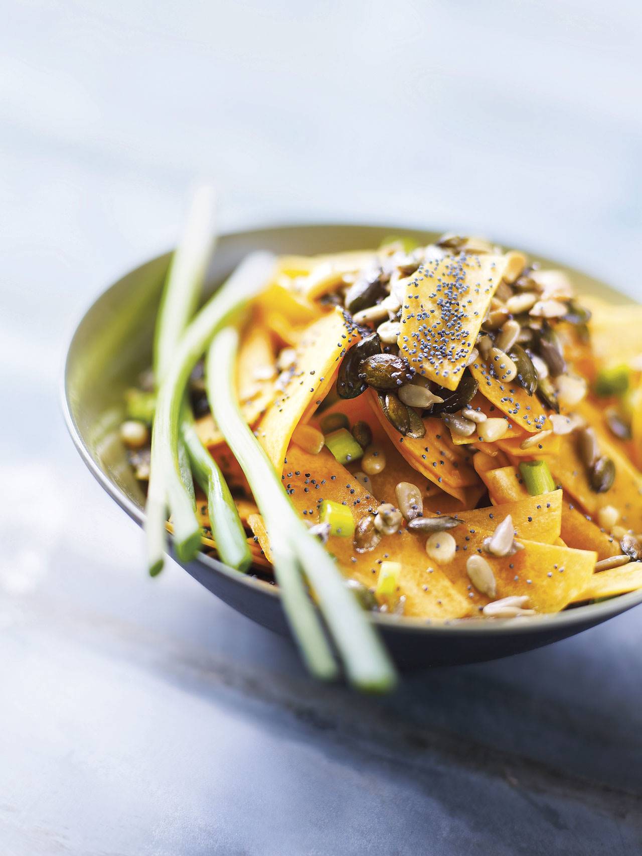 Ensalada de calabaza y semillas a la naranja