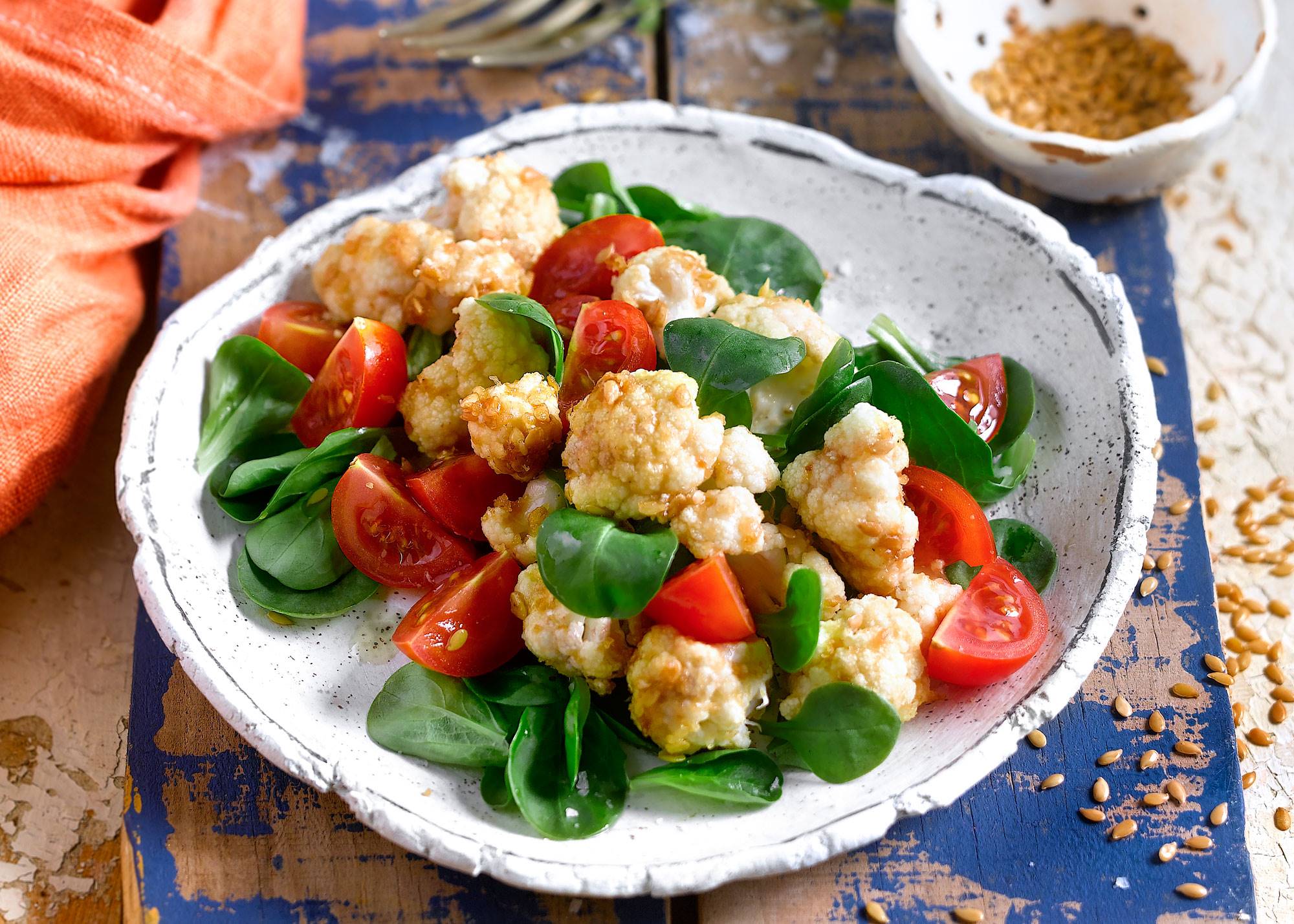 Ensalada de coliflor con cacahuete