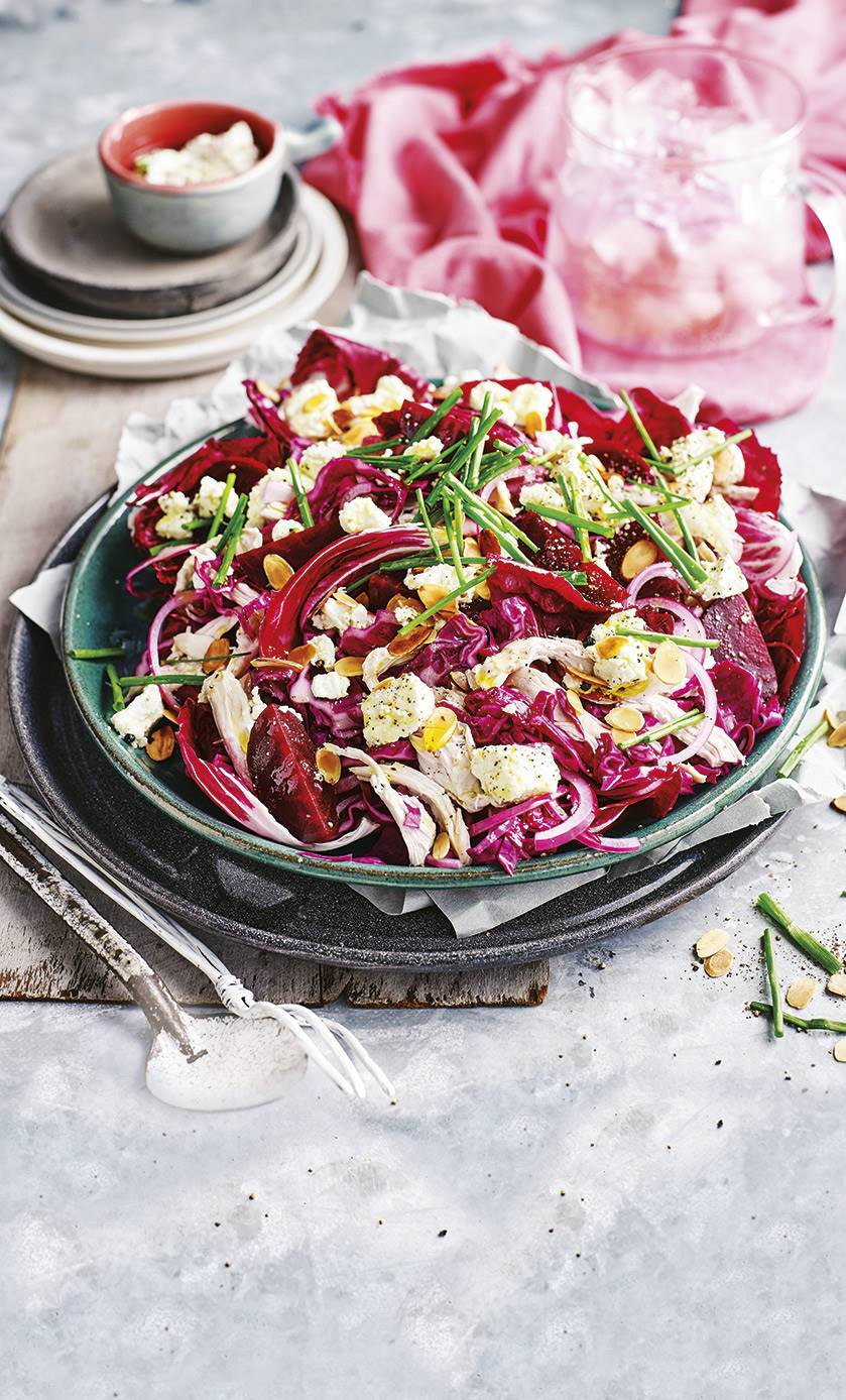 Ensalada rosada con achicoria