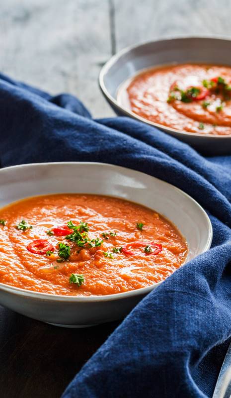 Recetas con proteína en polvo - sopa de tomate