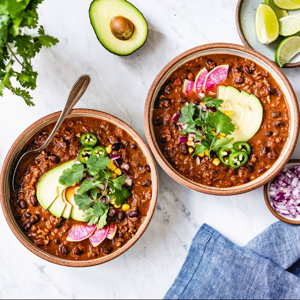 Chilli vegano con olla lenta