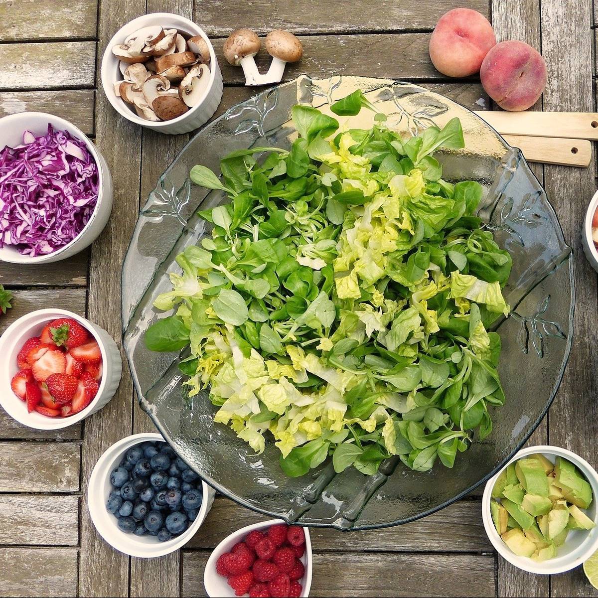 lechuga, fruta y vegetales