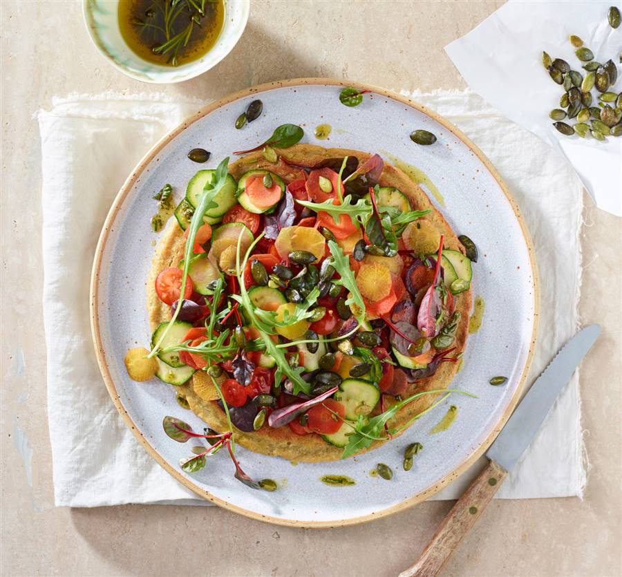 Pizza de quinoa sin gluten