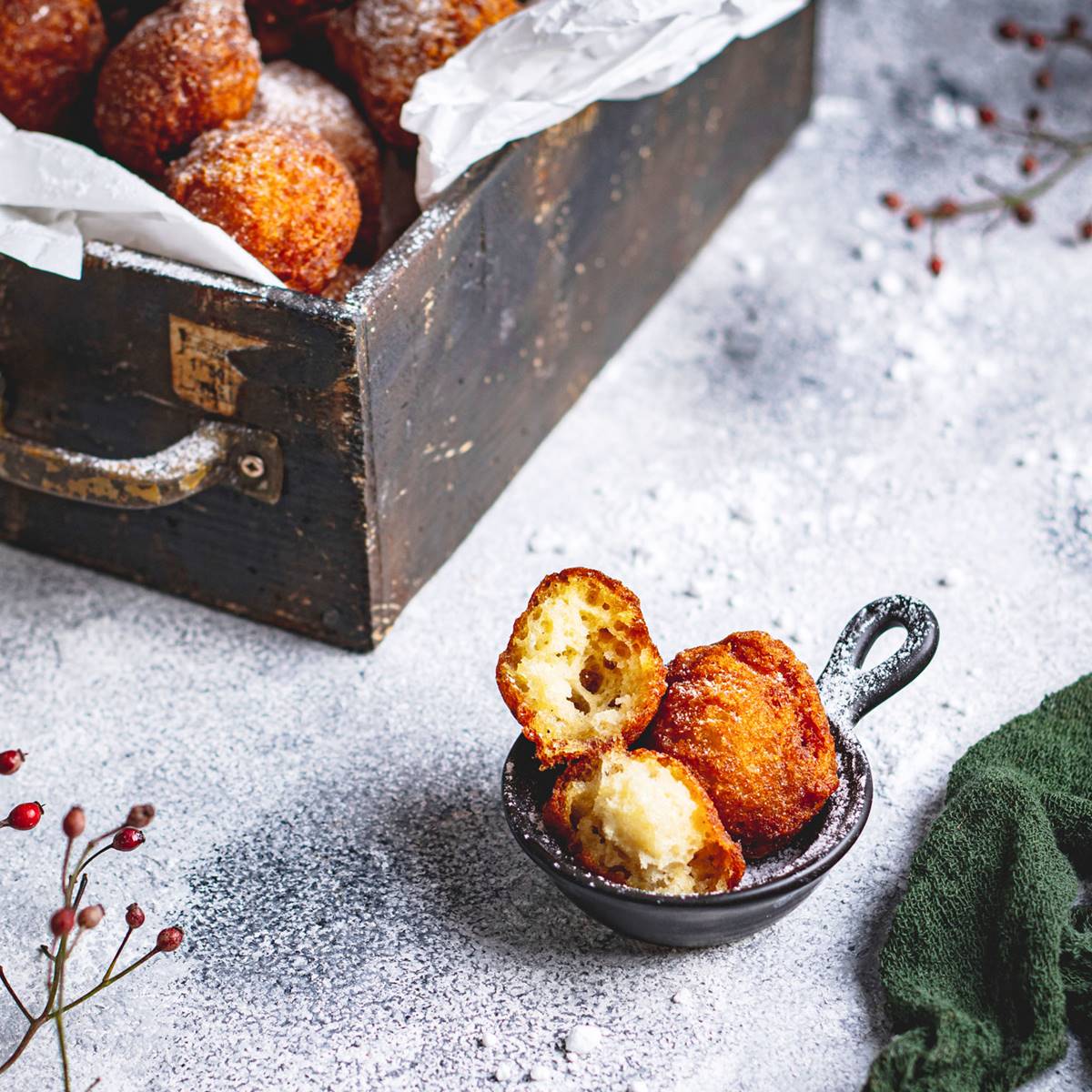 Buñuelos veganos dulces y salados