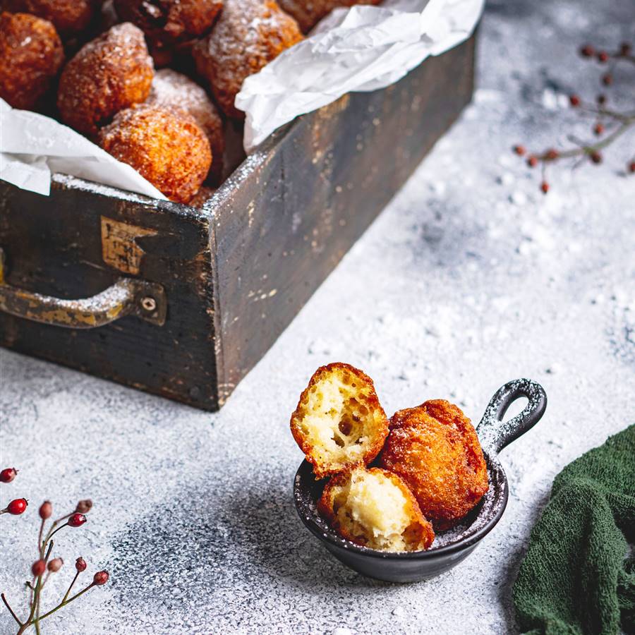 Buñuelos veganos dulces y salados