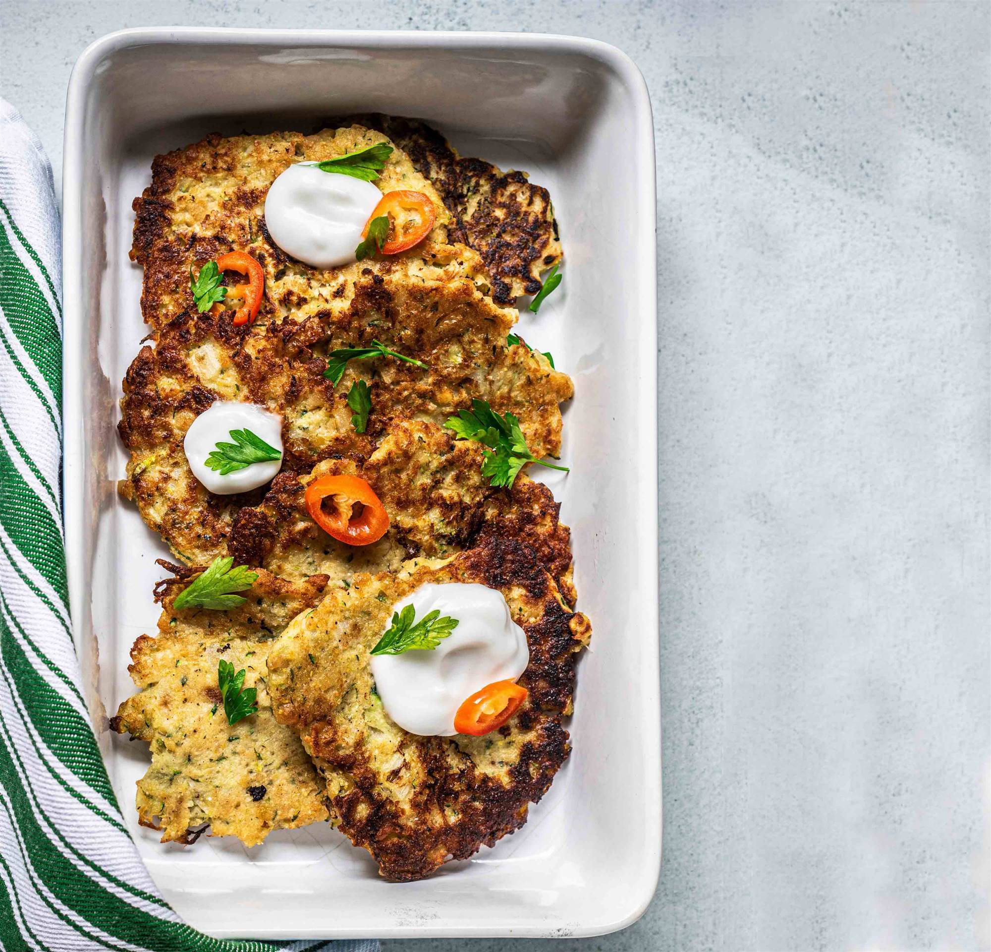 Tortitas saladas de garbanzos y calabacín