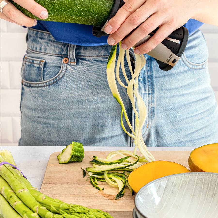 Espaguetis de verduras y otras pastas hechas con hortalizas