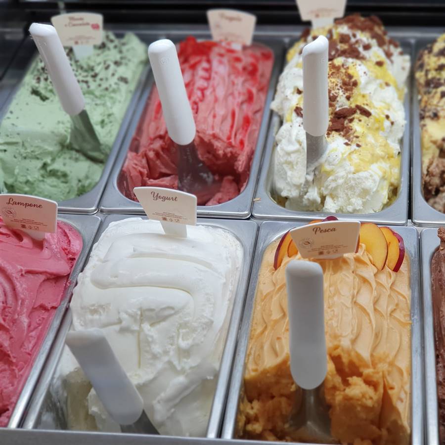 Helados en una heladería