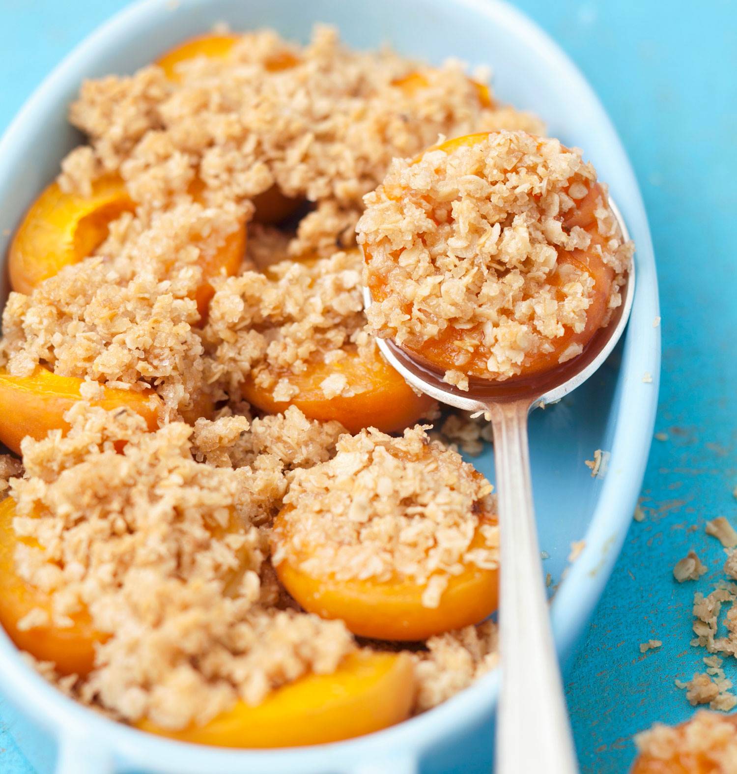 postres-sanos-rapidos-receta-crumble-albaricoque. Crumble de albaricoque