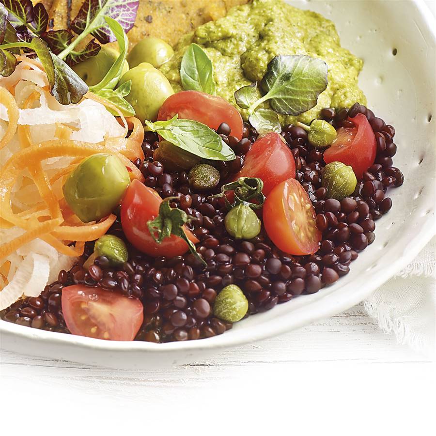 Salade de caviar de lentilles – préparation pour buddha bowl