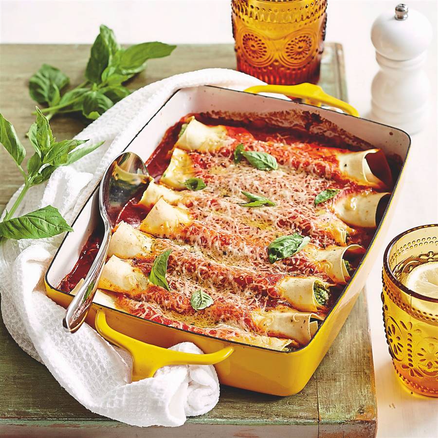 Receta de canelones de brócoli y garbanzos