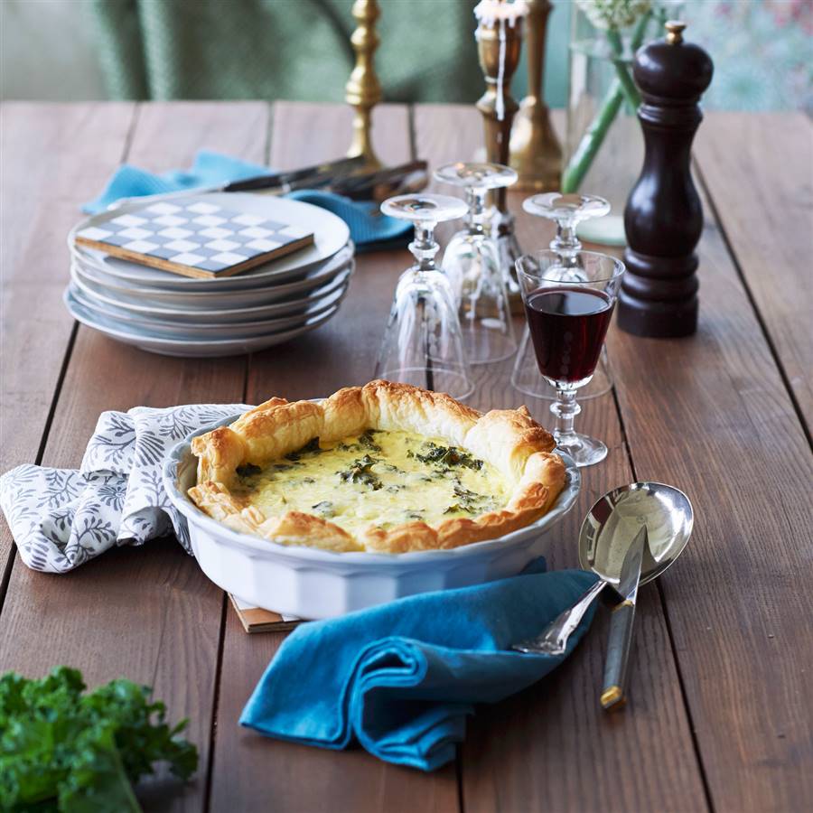 Quiche de kale y champiñones
