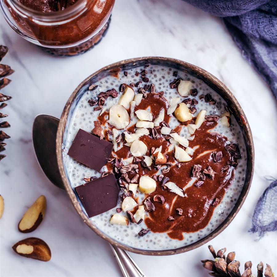 Pudding de chía con chocolate para dieta anticándidas