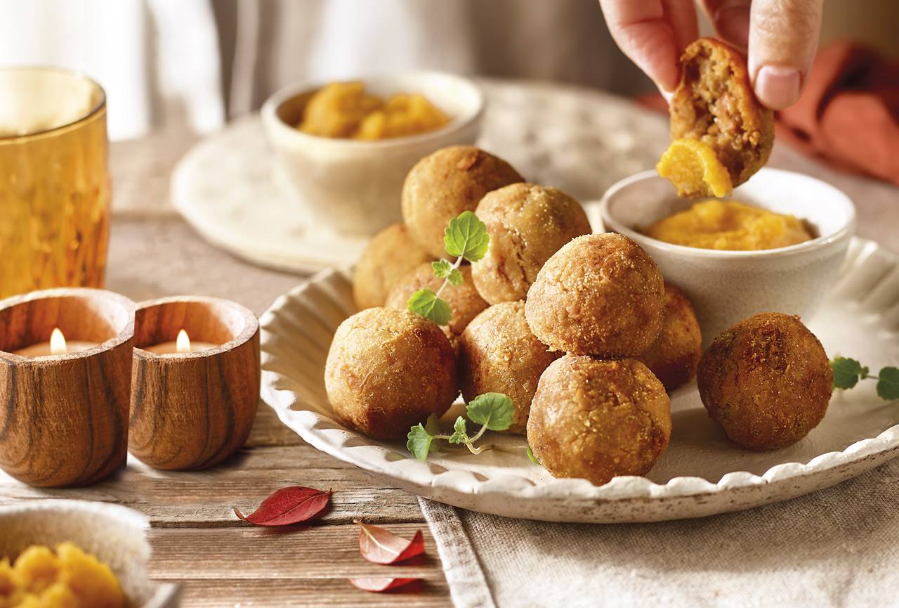 Buñuelos de tempeh de garbanzos y patata 