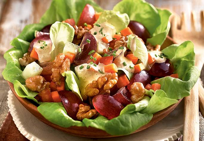 Ensalada de coco y uvas