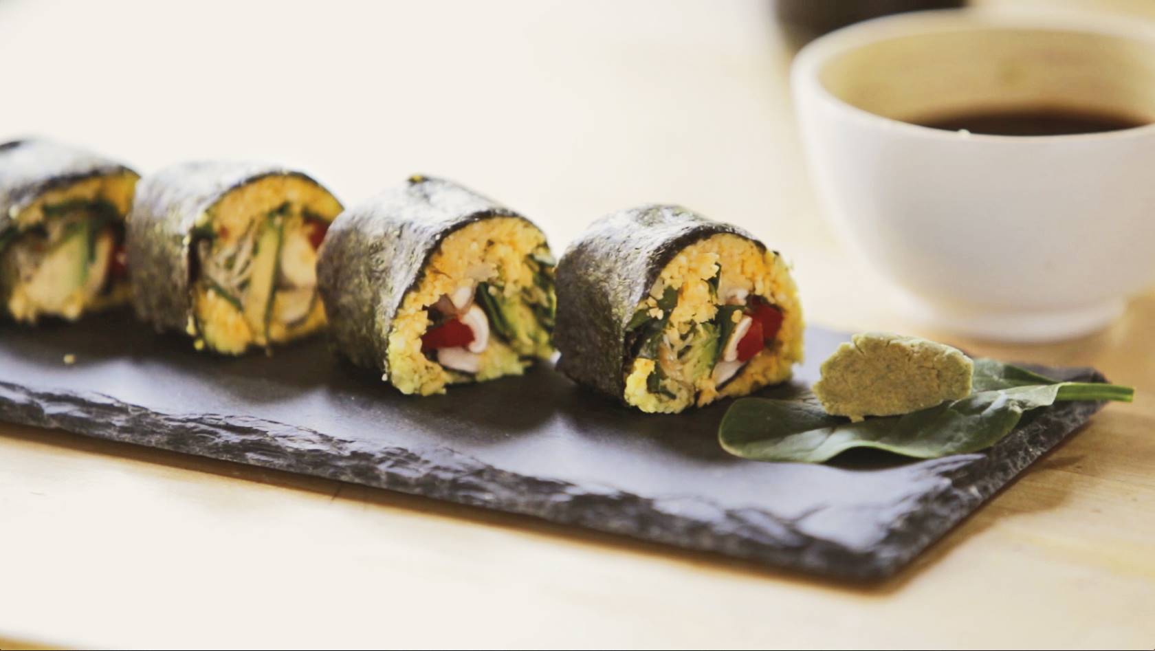 sushi zen coliflor cúrcuma