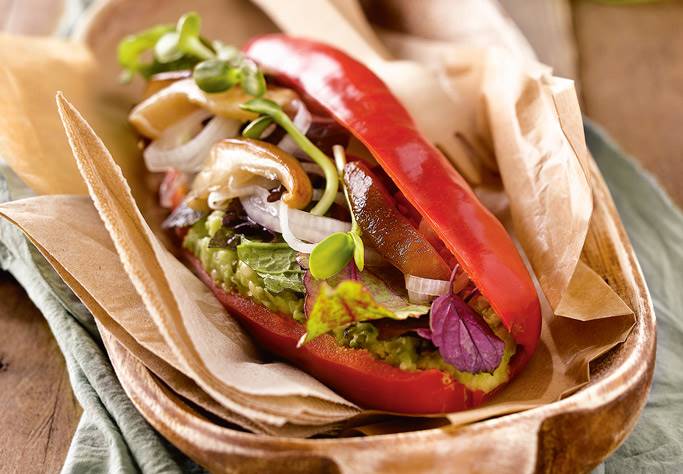 Bocadillo vegetal con pimiento ramiro