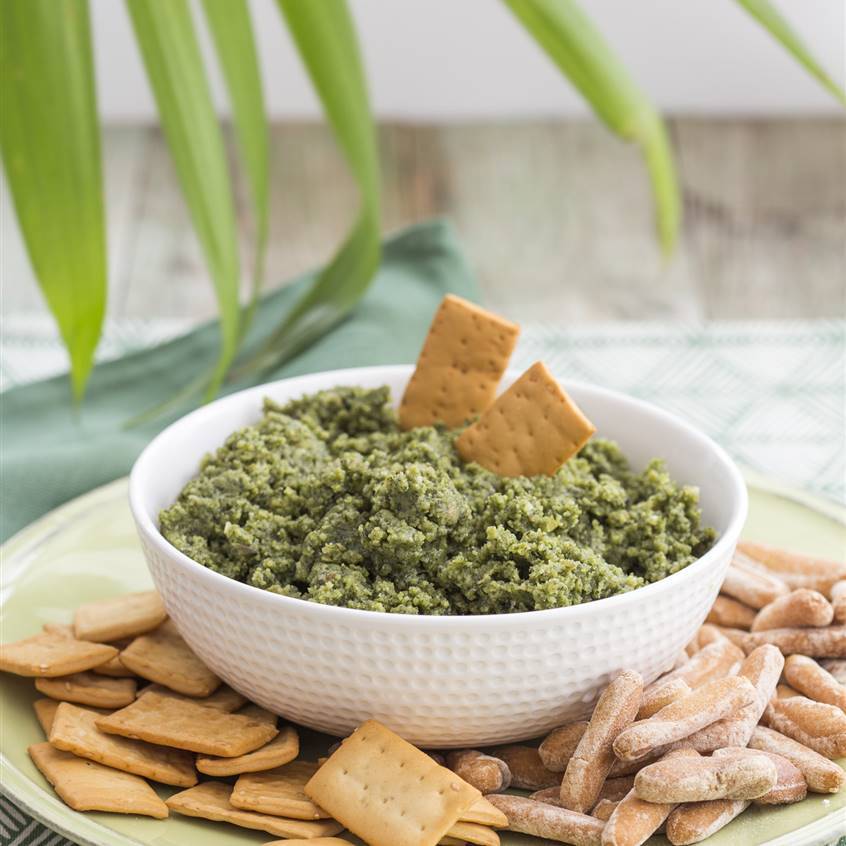 Dip de "queso" vegano y canónigos