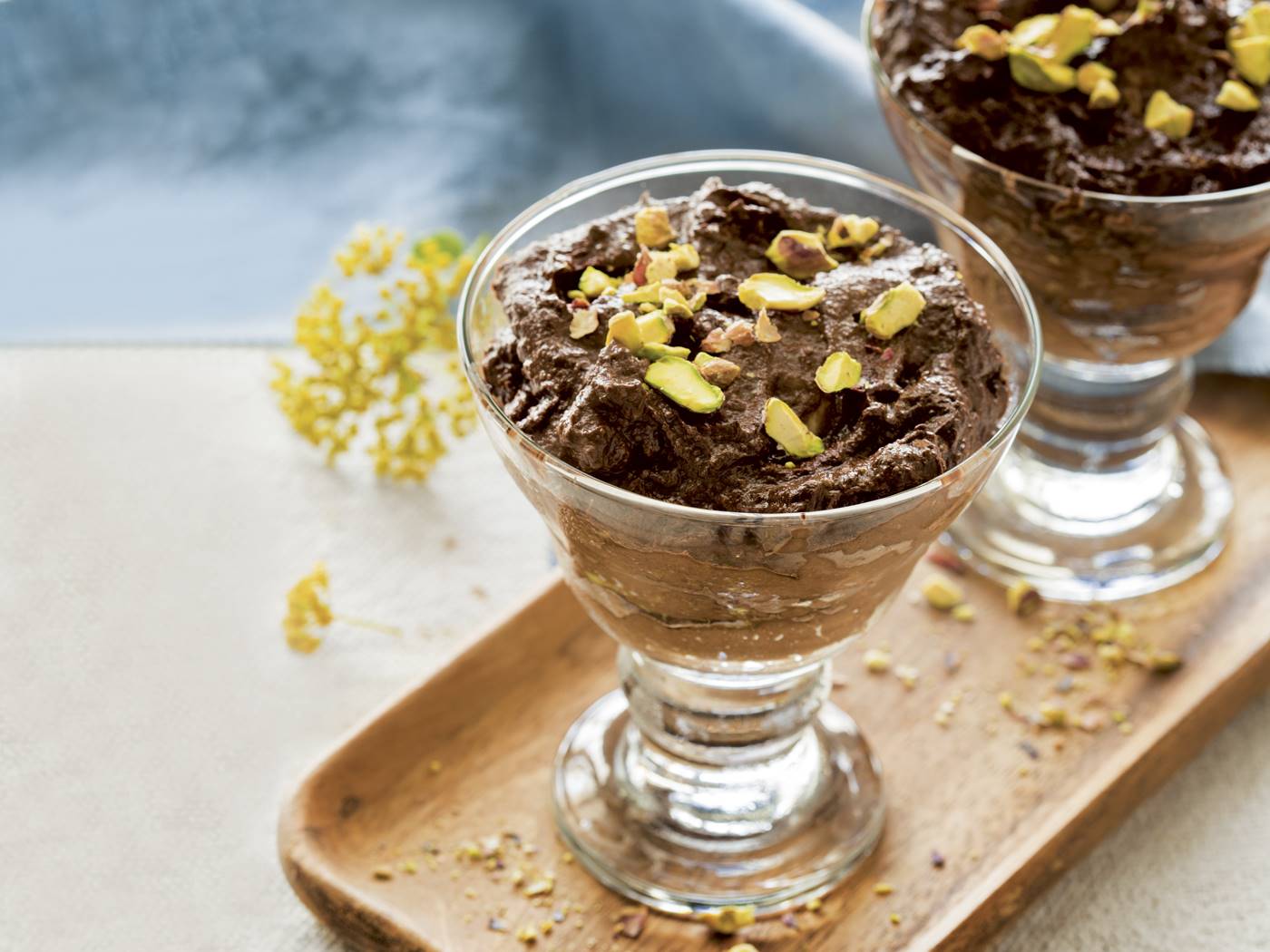 Mousse vegana de cacao y aguacate