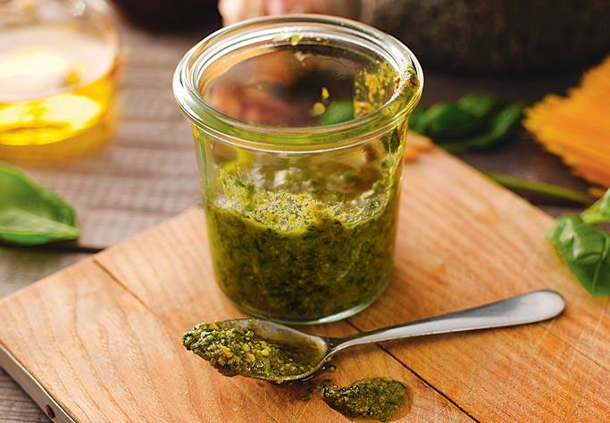 Salsa pesto de espinacas