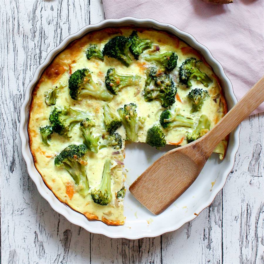 Quiche de brócoli y almendra