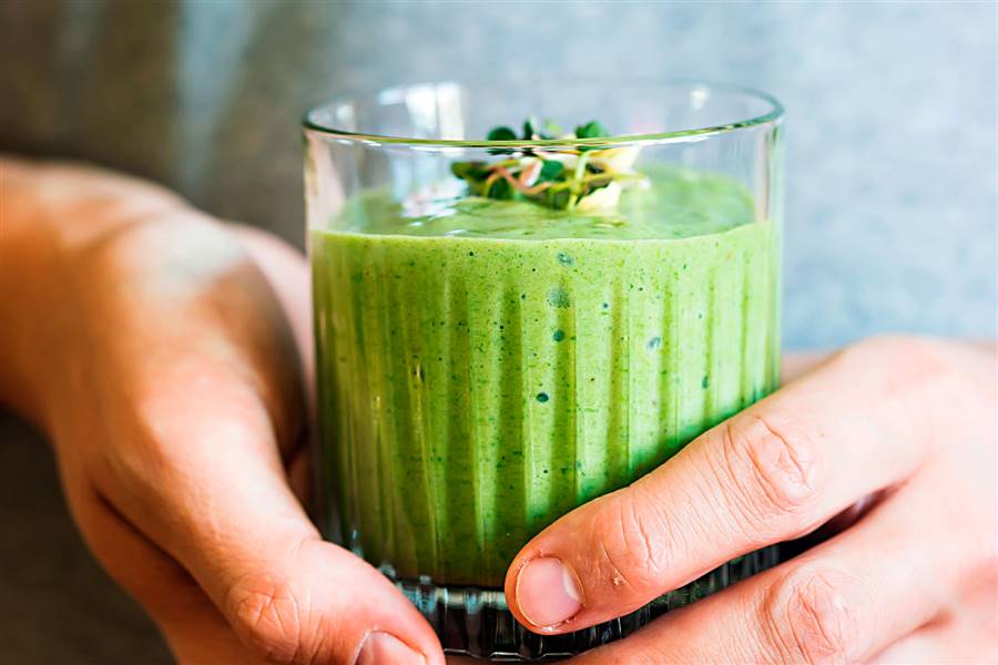 Batido verde con lino