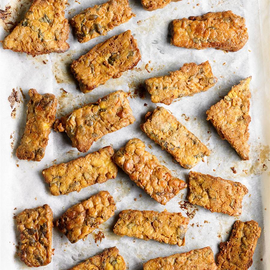 Tempeh de garbanzos, probiótico y rico en proteínas