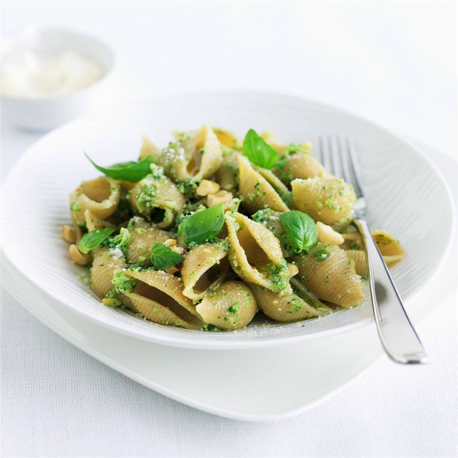 Pasta con pesto de alubias