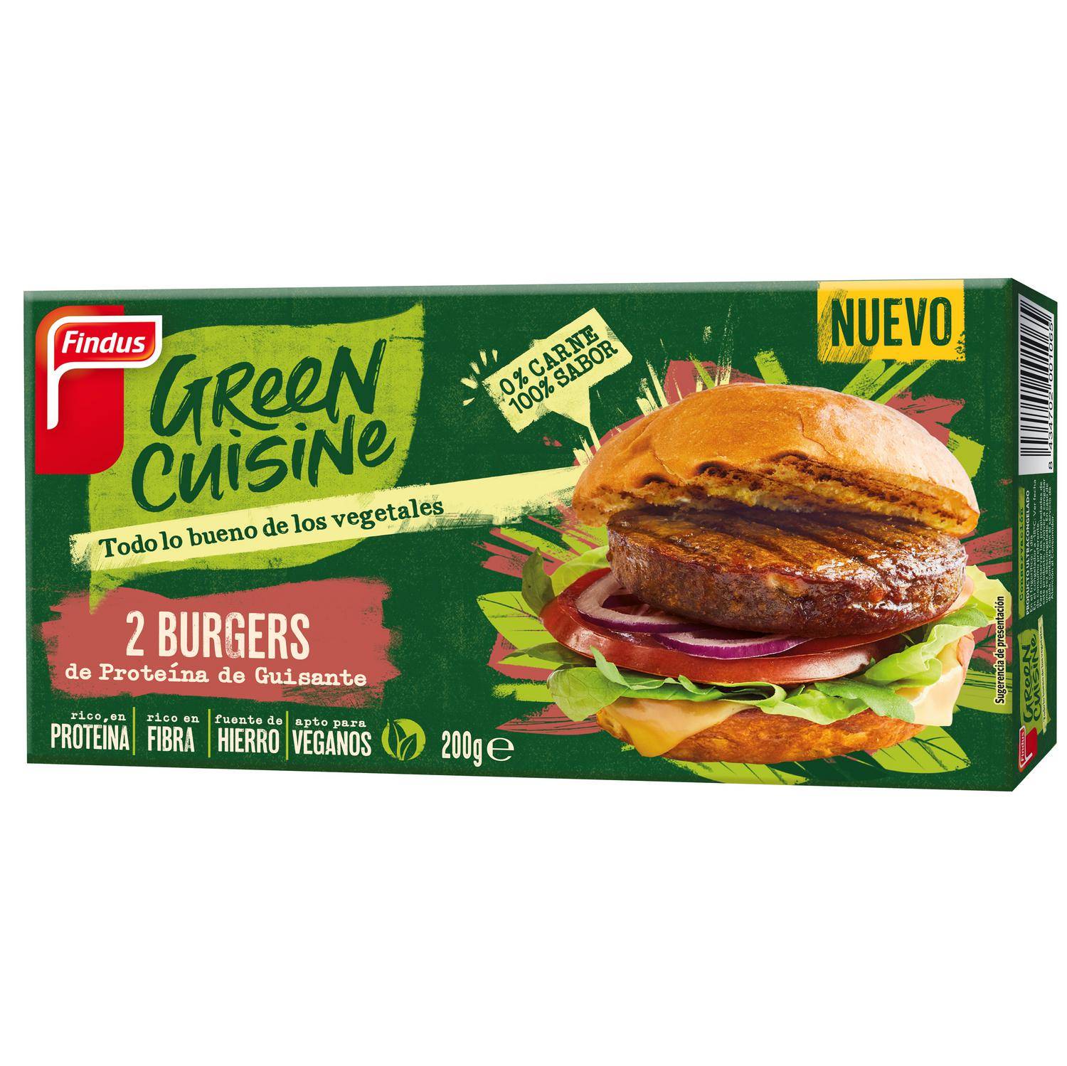 burgers-proteina-guisante FINDUS GREEN CUISINE. Burger Green Cuisine, de Findus