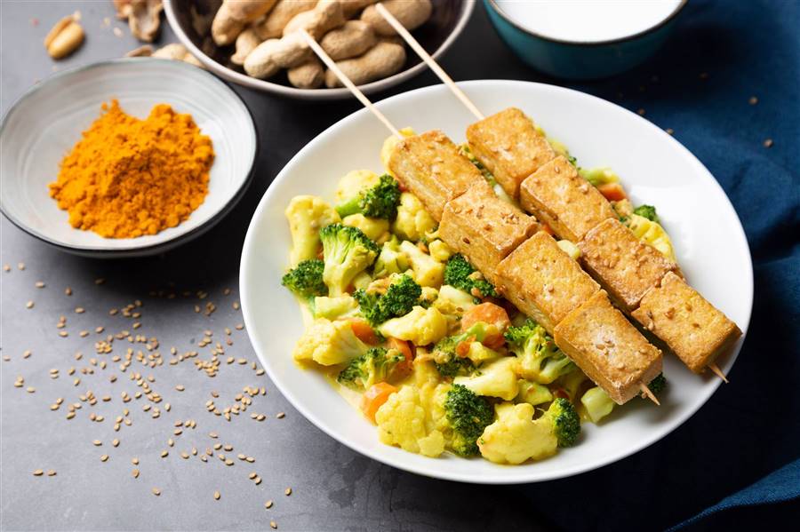 Brocheta de tofu