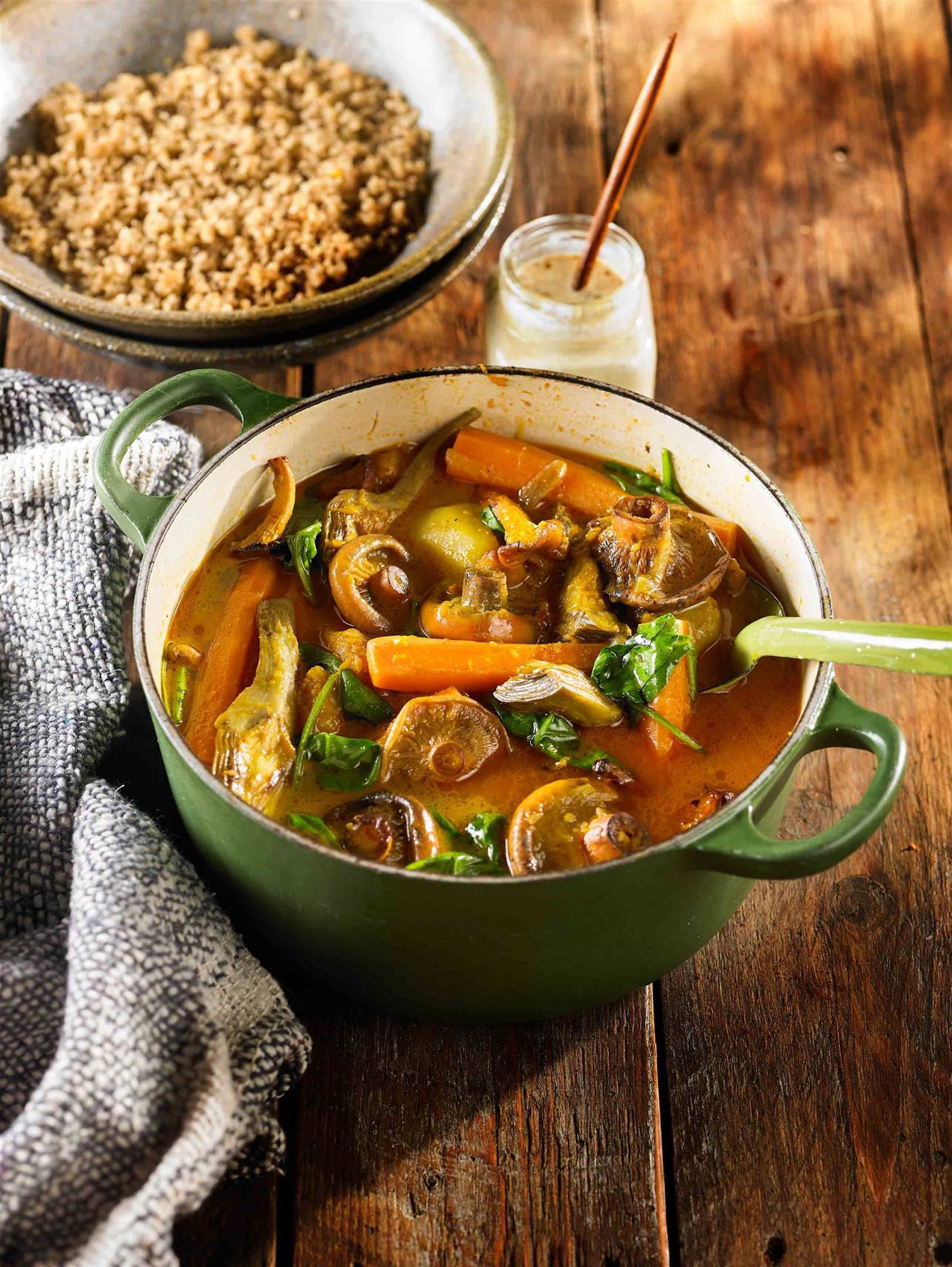 quinoa-y-champinones-al-curry
