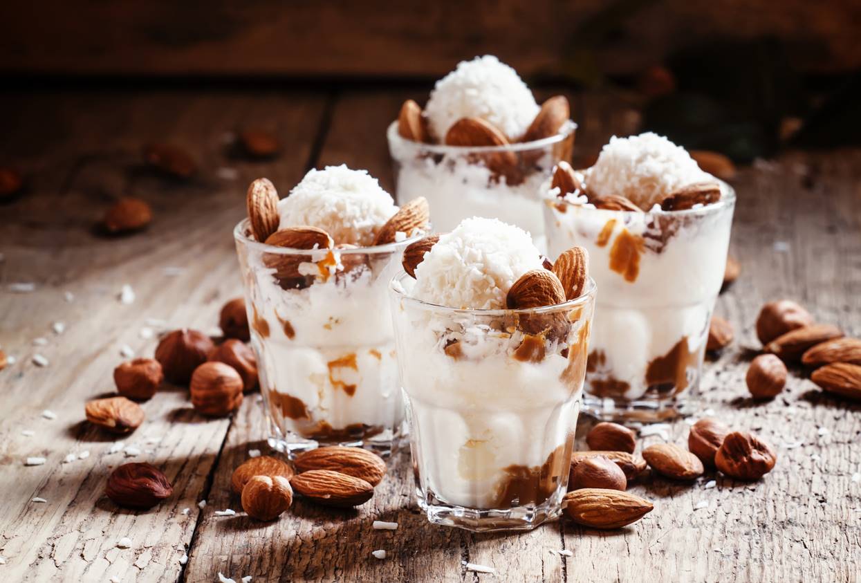 helado casero sin azucar 1. Receta de helado casero de almendras y chía sin azúcar